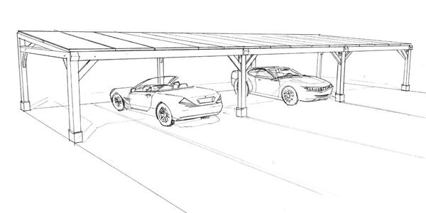Slimme carports Slimme carport op maat, CELL carports met zonnepanelen