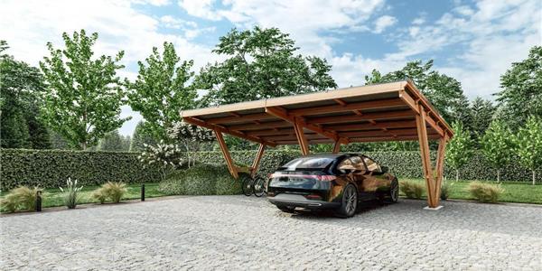 Slimme carports Off-grid fietsenstalling met laadmogelijkheid, CELL carports met zonnepanelen